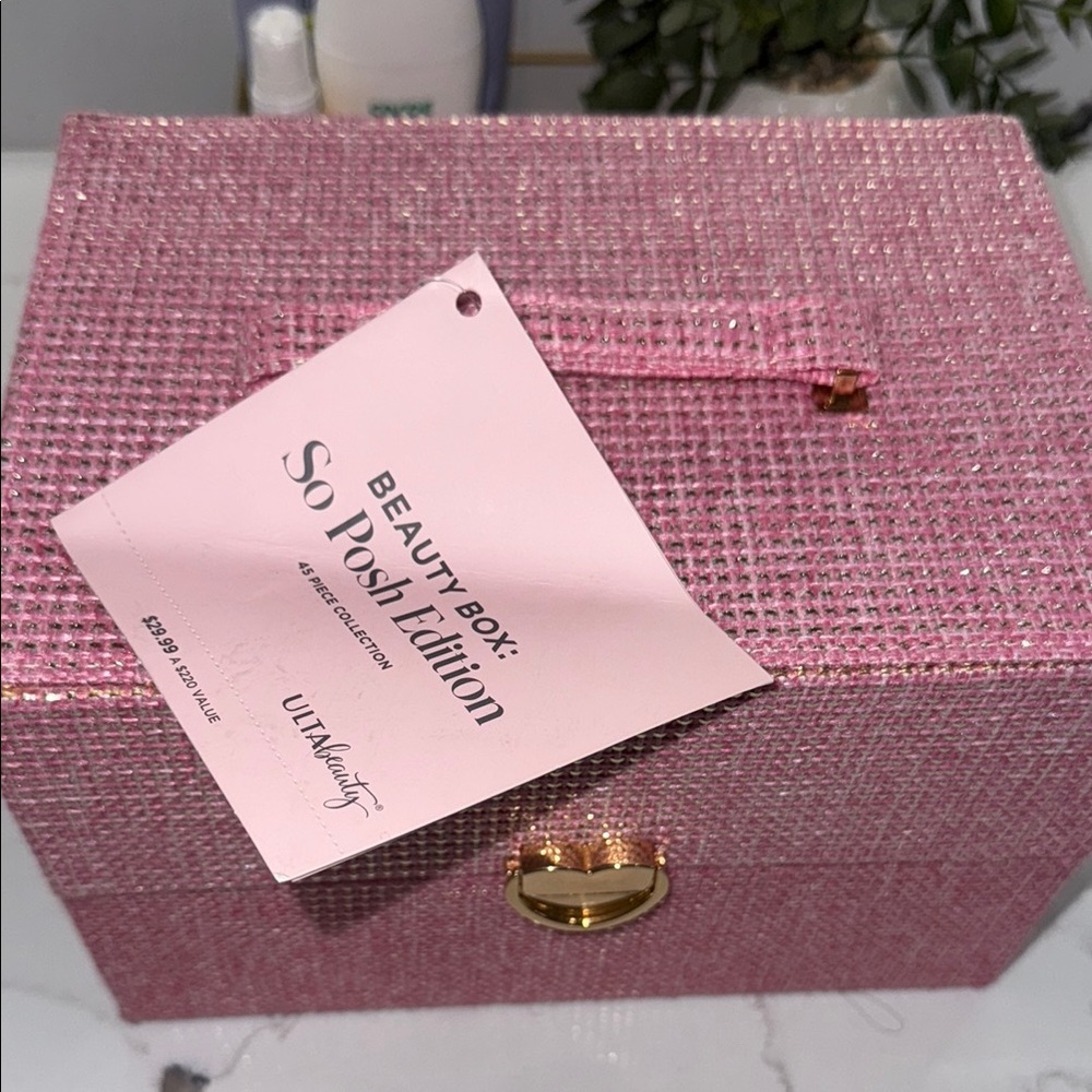 Pink Beauty Box with Gold Accents